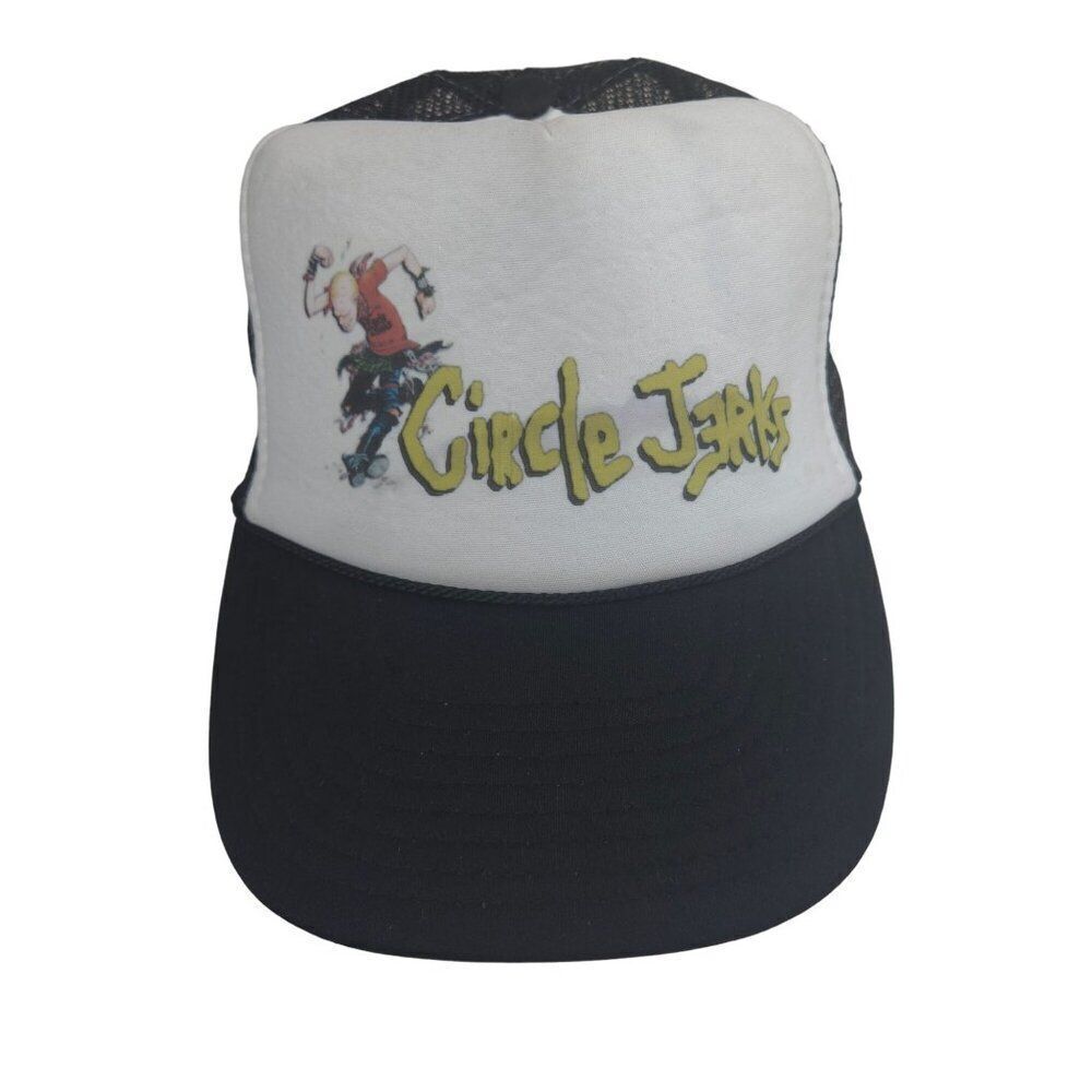 Vintage Circle Jerks Band Logo Mesh Trucker Hat Adjustable Snapback